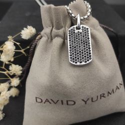 David Yurman Streamline Diamond Tag Pendant Black