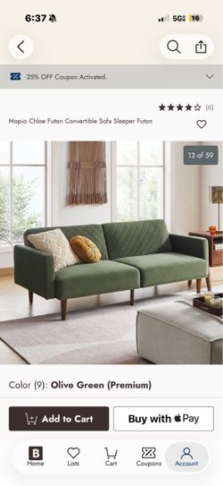Mopio Chloe Convertible Sofa Sleeper Futon