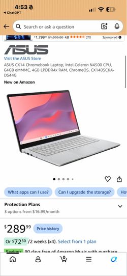 ASUS CX14 Chromebook Laptop