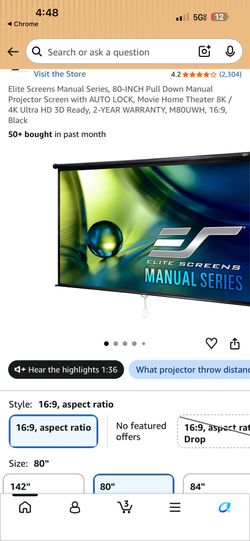 Elite Screens (Projector Screen)