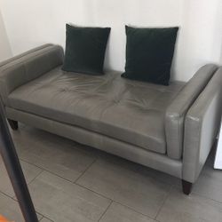 Gray Leather Couch 67 Inches 