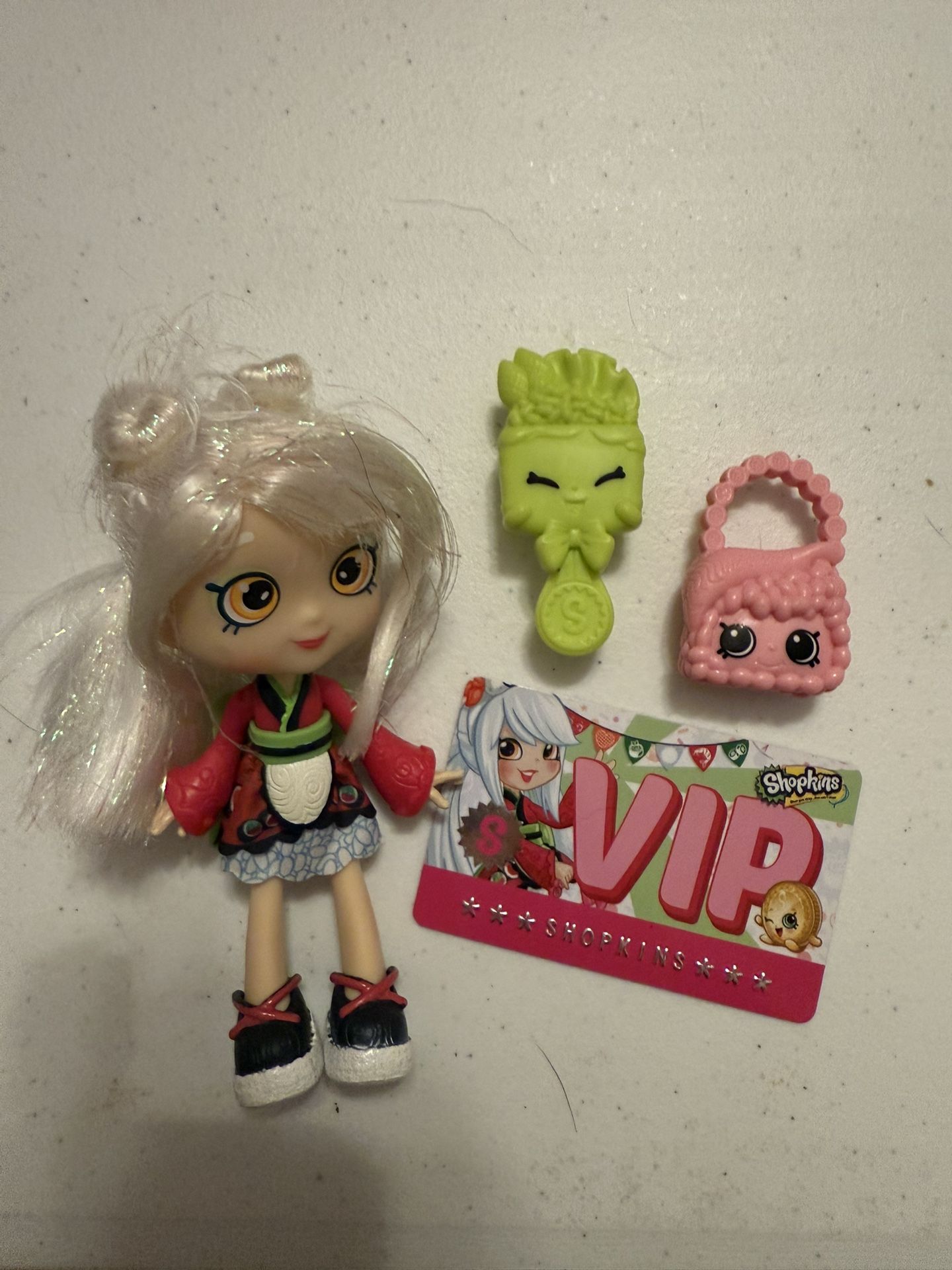 Shopkins Shoppie Doll w/ Accessories + VIP Card β Great Condition!