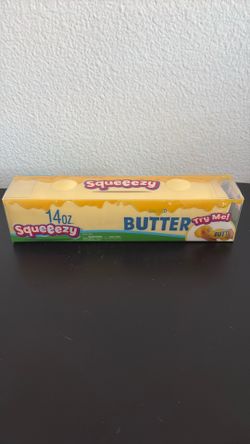 Squeezy Salted Butter Tactile Squeeze Toy, Yellow, 14 oz, Ages 4-7/8-11/17+