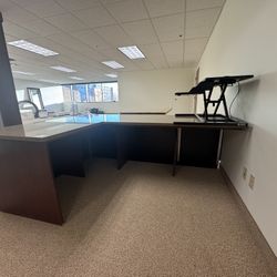 L-Shape Desk With Granite Surface - Great Condition