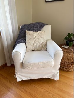 White IKEA armchair
