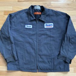 Red Kap JT50CH Quilt Lined Full Zip Mechanic Bomber Work Jacket w/ Sears Patch Men’s Size 3XL   