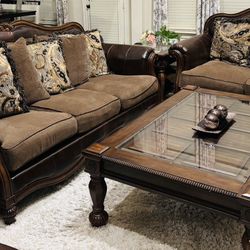 Ashley Traditional Sofa And Love Seat for sale