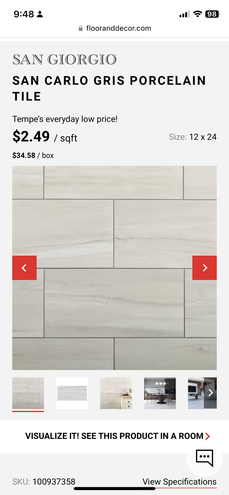 Tile San Carlo Gris Porcelain Tile 180 Sf