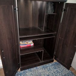 Dark wood Computer Hutch 