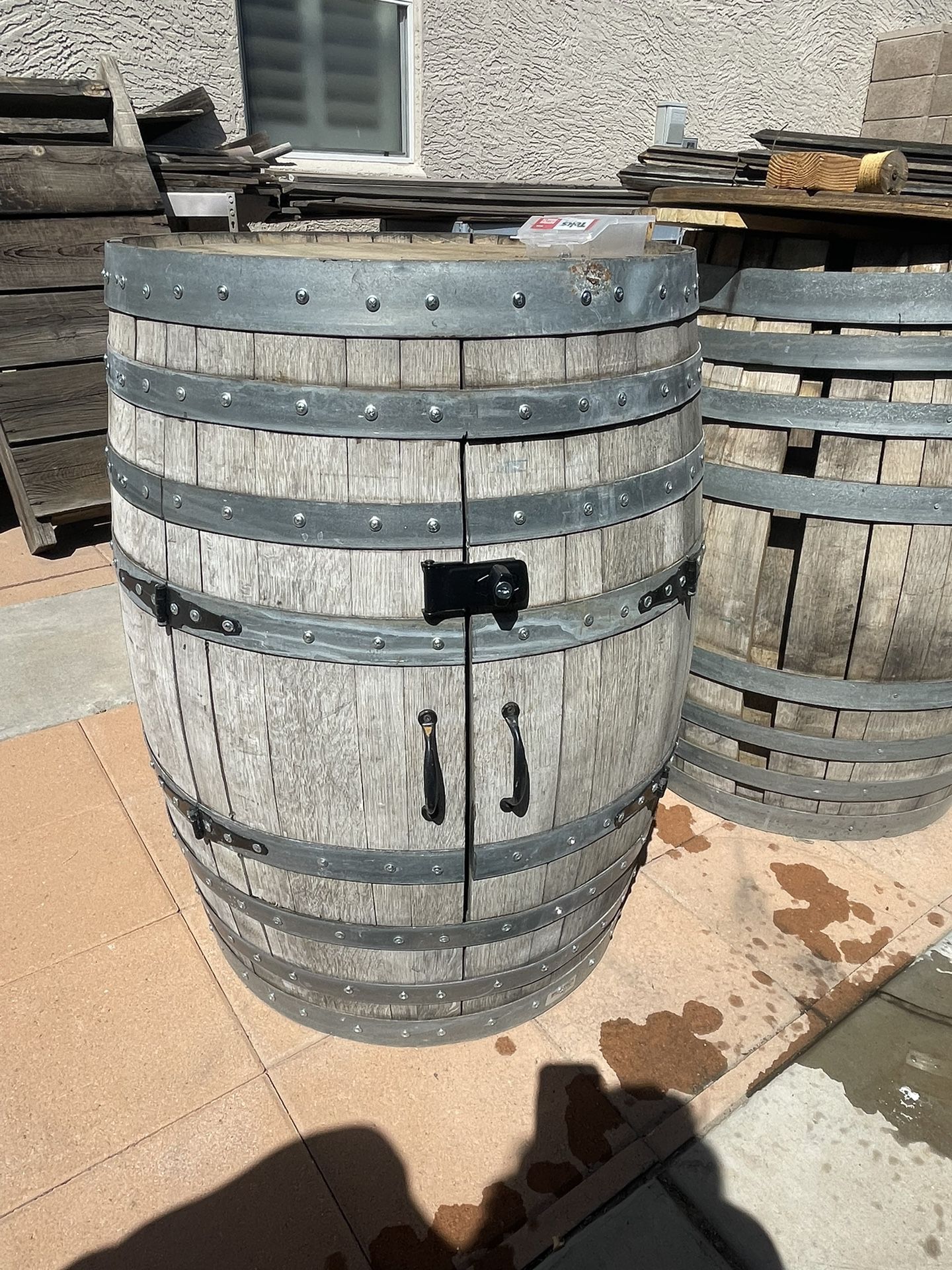 Wine Barrel Bar liquor cabinet