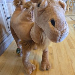 Rare New With Tags Large Retired Melissa & Doug Lifelike Plush Camel Stuffed Animal nearly 3 feet long