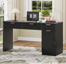 ❤️‍🔥 #B 60-inch Executive Desk with Fluted Drawers