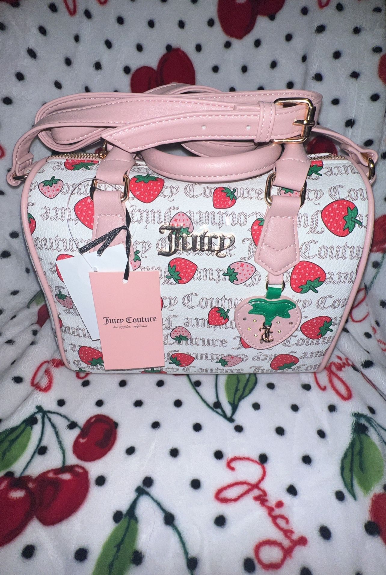 Juicy Couture Pecan White Strawberry Satchel