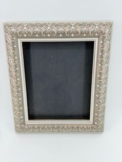 Decorative Silver-Toned Tabletop Picture Frame w/ Filigree Scrollwork