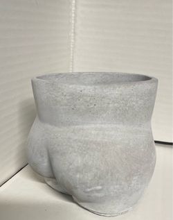 Handmade concrete butt planter