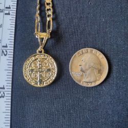 22" Gold Plated Necklace Set With Pendant 