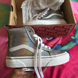 Silver girls vans