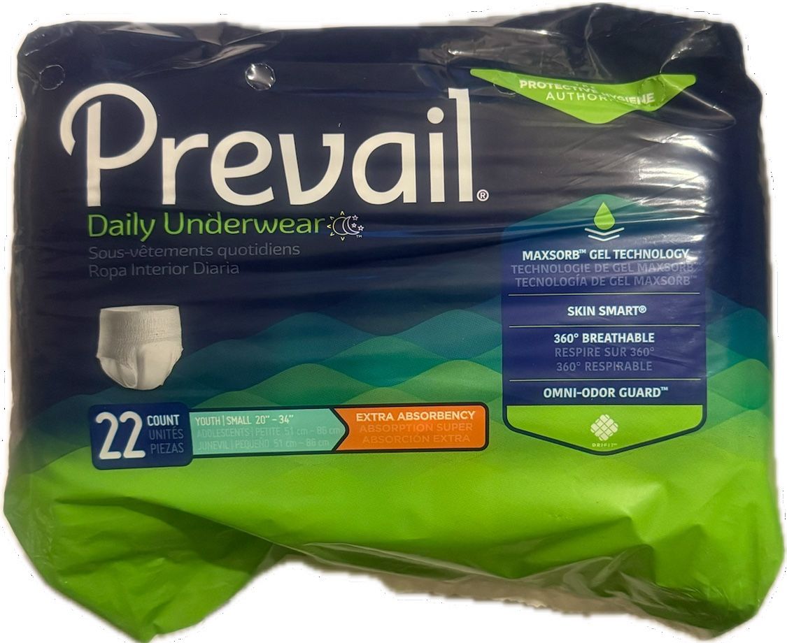 Prevail Underwear, Youth/Small Adult, Pull On, PV-511 - Pack of 22 Pullups
