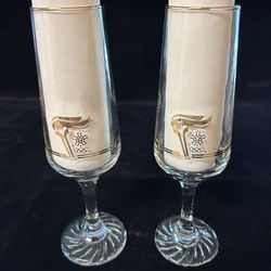 1988 Olympic Calgary Canada Champagne Glasses