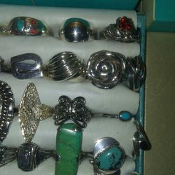 Sterling Silver Rings Real Stone. Very Nice Rings