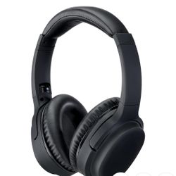 Electronics Active Noise Cancellation Bluetooth Headphones, Adjustable Headband, Includes 3.5mm Audio Cable, Black (IAHN40B)