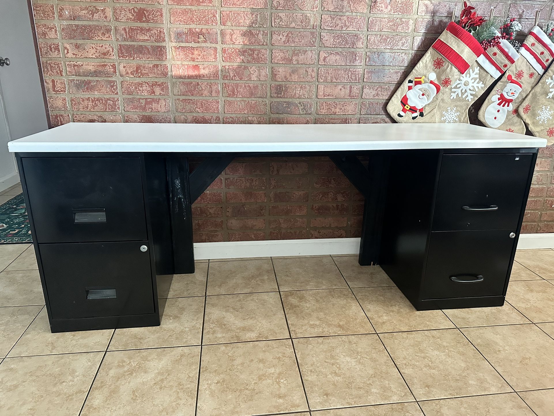 Custom Homemade Desk with Storage