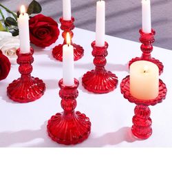 Maxcheck Set of 12Candlestick Holders Taper Glass Candle Holder Decorative Candle Stand for Wedding Party Table Centerpiece Anniversary Festival Home 