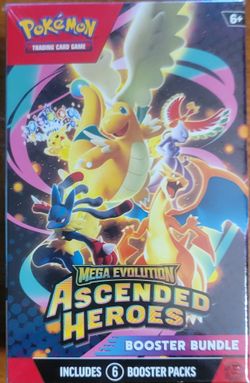 Pokémon TCG Mega Evolution Ascended Heroes Booster Bundle 6 Booster Packs Sealed