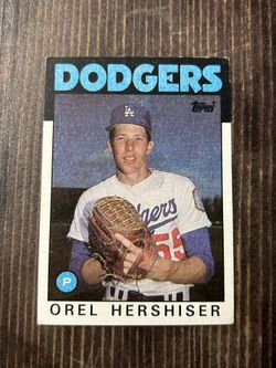Topps Baseball Card - Orel Hershiser - Dodgers 1986