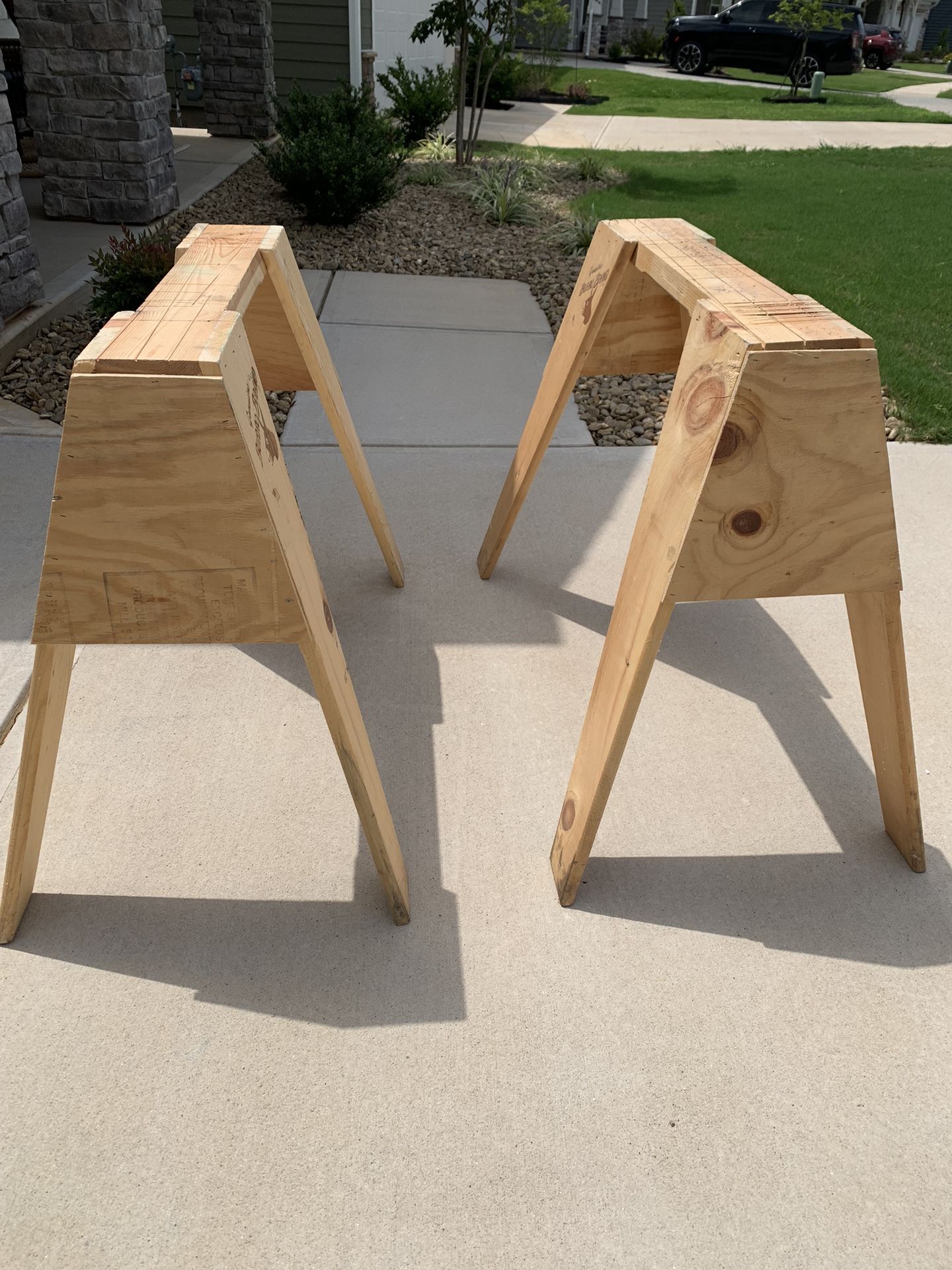 2 used burro brand sawhorses