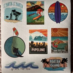 Waterproof Beach Surf Stickers 