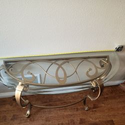 Vintage Glass Top Entry Table 