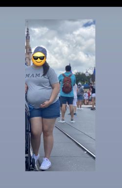 Isabel Maternity Size 12 Midi Blue Jean Shorts