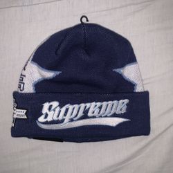 Supreme New Era Stars Beanie Navy