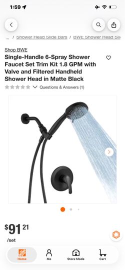 BWE Matte Black Handheld Shower Faucet Set
