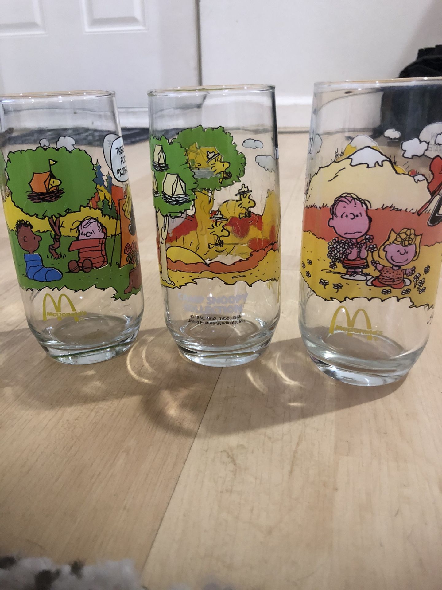 Vintage McDonalds Snoopy Collection glasses