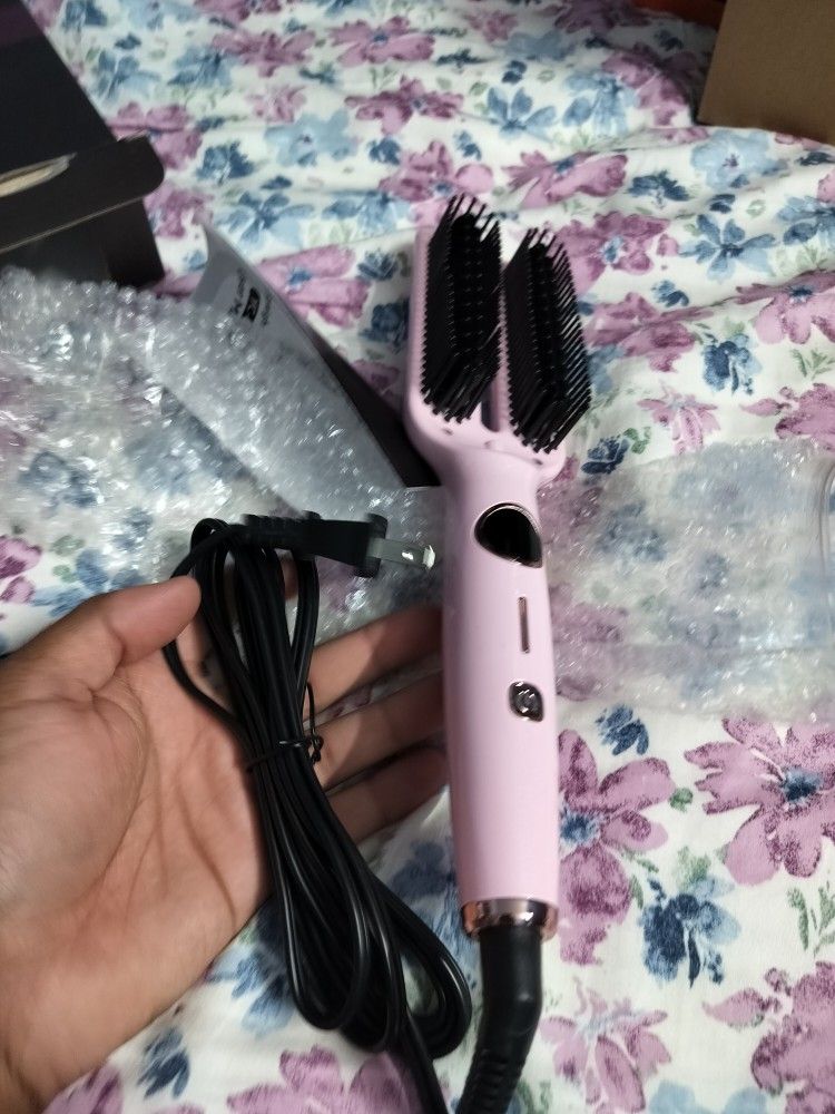 Ionic Hair Straightener Brush, Hair Straightening Brush Flat Iron for Women with 5 Temps, Ceramic Straightener Comb Fast Heating for Home Salon, NEW!!