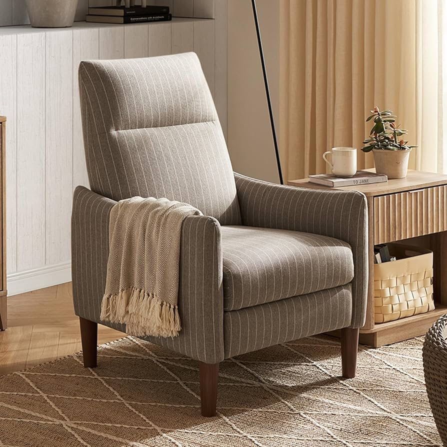 mopio Arthur Recliner Chair with 3 Positions, Accent Armchair, Mid Century Modern Reading Chair, High Back Padded Support Comfy Sleeper Armchair (Jacq