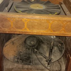 Works!!! EDISON NO. 31 Diamond Disk Gramophone Hand Crank WORKS!!!!