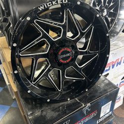 20x9. WICKED. WHEELS 5x5. 5x139. GLOSS BLACK MILLED