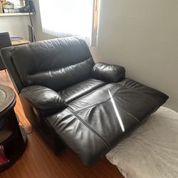Dark Brown Leather Reclining Couch
