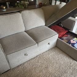 Grey Couch Chaise With Storage 