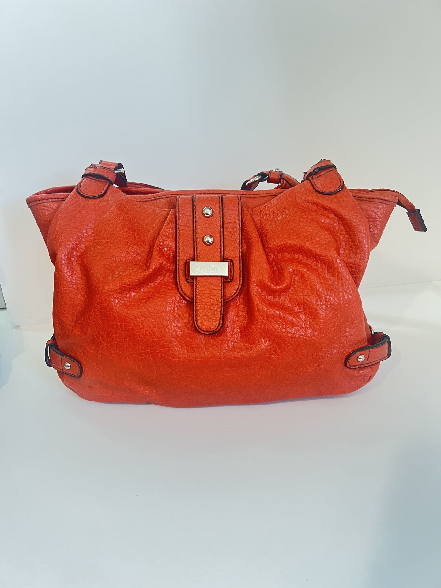 Plum Leather Shoulder Bag