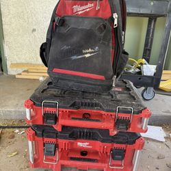 Milwaukee Tool Boxes And Backpack 