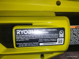 Ryobi leaf blower 18v comes with a battery but no charger unfortunately.