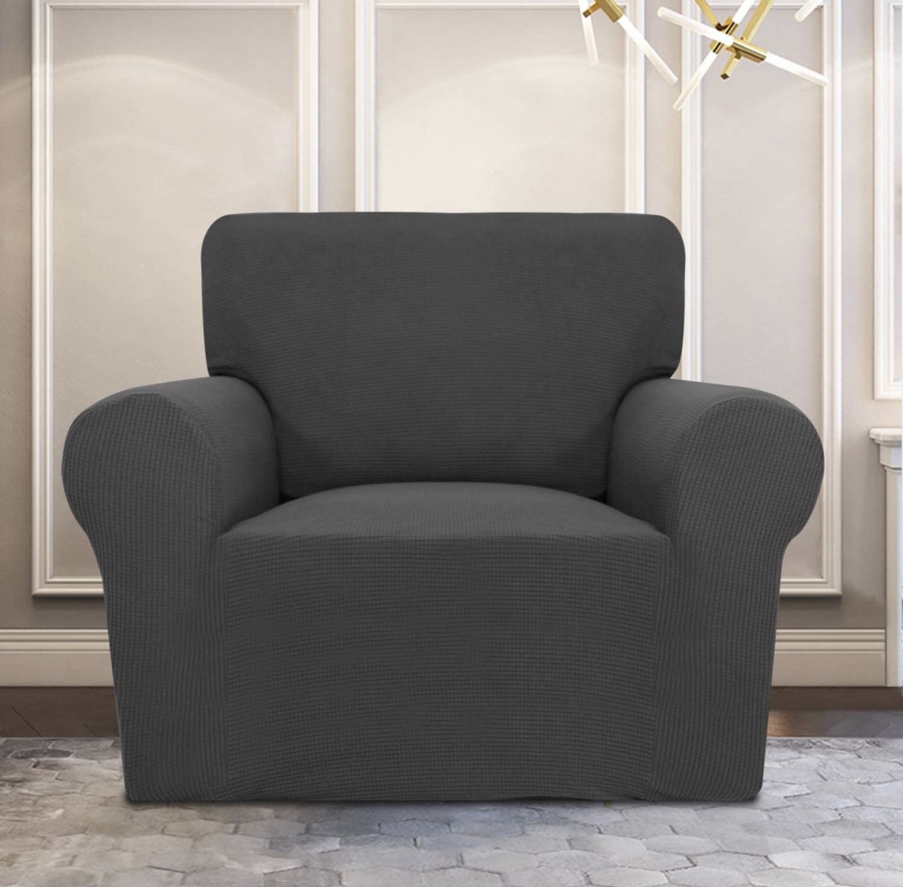 New Chair Sofa Slipcover Stretchy - Dark Gray  