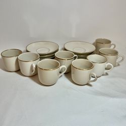 Vintage Set Of 8 Mayer China Espresso Cups & Saucers