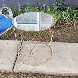 Mirror Top End Table