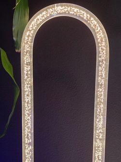 Soft Warm Glow Gold Floor Lamp Acrylic LED U-Shaped Light