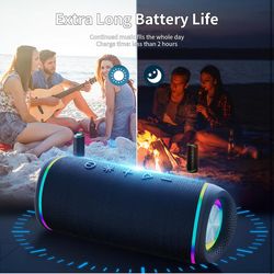 Bluetooth Speaker with HD Sound, Portable Wireless, IPX5 Waterproof, Up to 20H Playtime, TWS Pairing, Bluetooth 5.3, for Home, Party, Beach, Outdoor, 